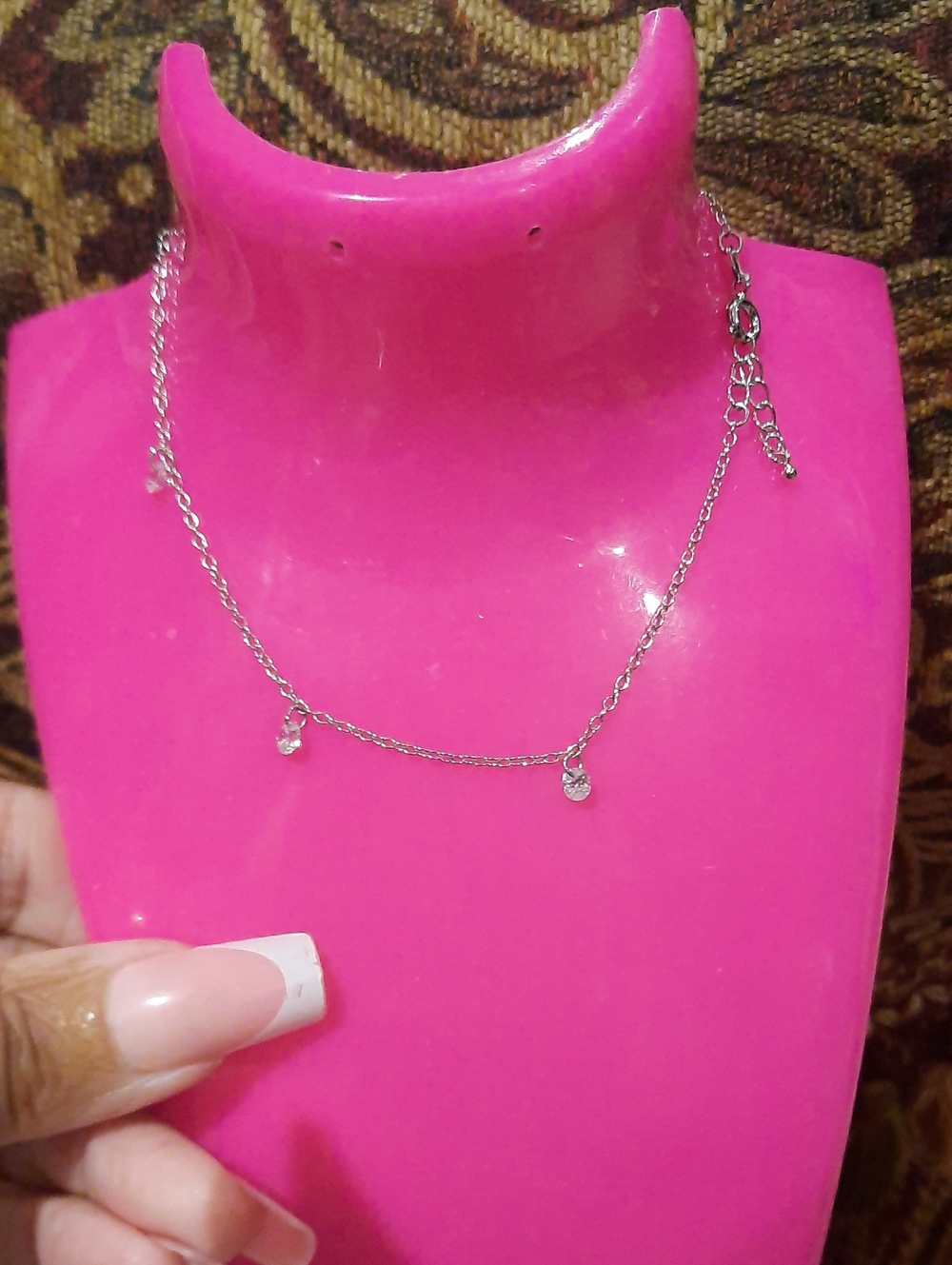 NWT Rhodium Stainless Steel Chain Sexy Anklet Ankle Bracelet Clear Crystal Drops